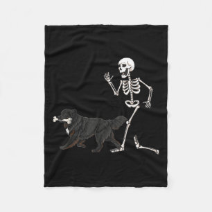 Couverture Polaire Drôle Halloween Terre-Neuve Et Squelette