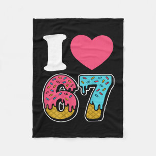 Couverture Polaire Drôle J'adore 67 J'aime 67 Mème J'aime Six Sept G