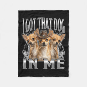Couverture Polaire Drôle, j'ai ce chien en moi mème chihuahua cowboy