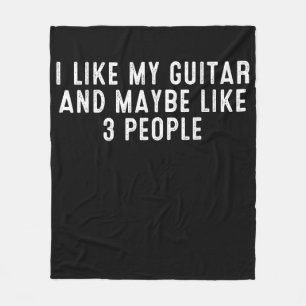 Couverture Polaire Drôle J'Aime Ma Guitare Et Peut-Être 3 Personnes.
