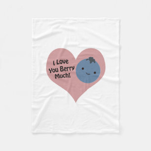 Couverture Polaire Drôle Je T'Aime Berry Beaucoup mignon Kawaii Blueb