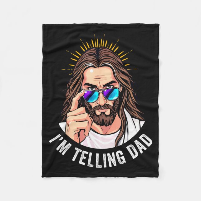 Couverture Polaire Drôle Jésus je vais le dire à Papa (Devant)