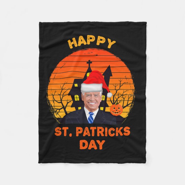 Couverture Polaire Drôle Joe Biden St Patrick Noël Joe Biden Hal (Devant)