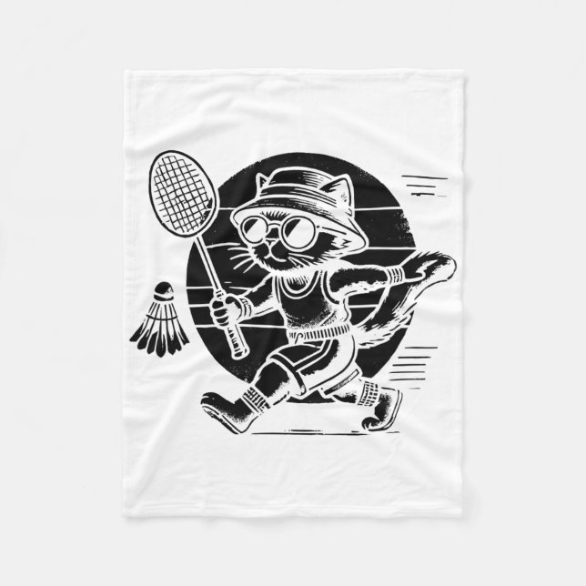 Couverture Polaire Drôle Joueur Badminton Love Shuttle Design 25 (Devant)