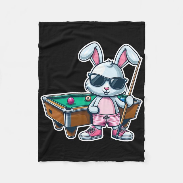 Couverture Polaire Drôle Jour de Pâques Bunny Dunny Billard Garçons E (Devant)