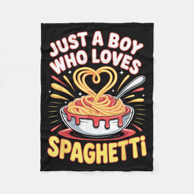 Couverture Polaire Drôle Juste Un Garçon Qui Aime Les Spaghetti  (Devant)