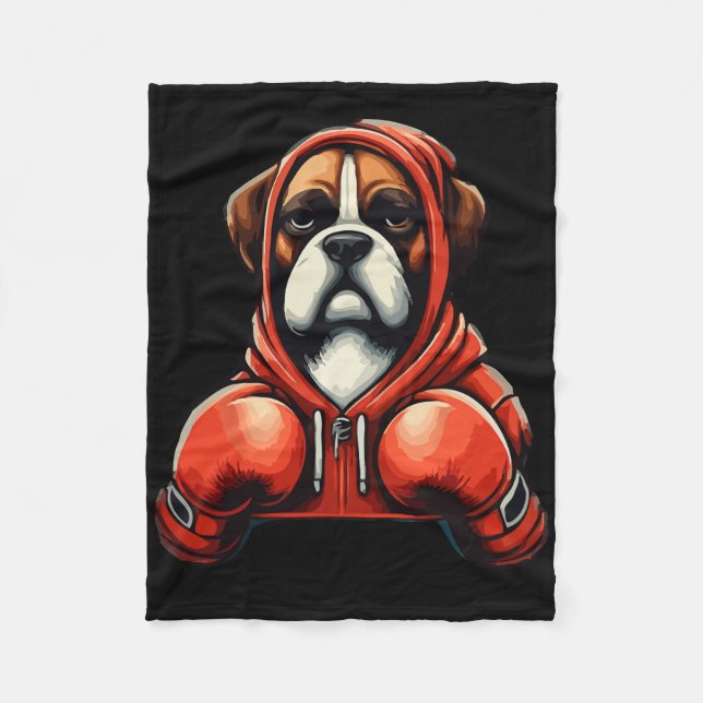 Couverture Polaire Drôle Kickboxing Ou Boxer Chien Femme (Devant)