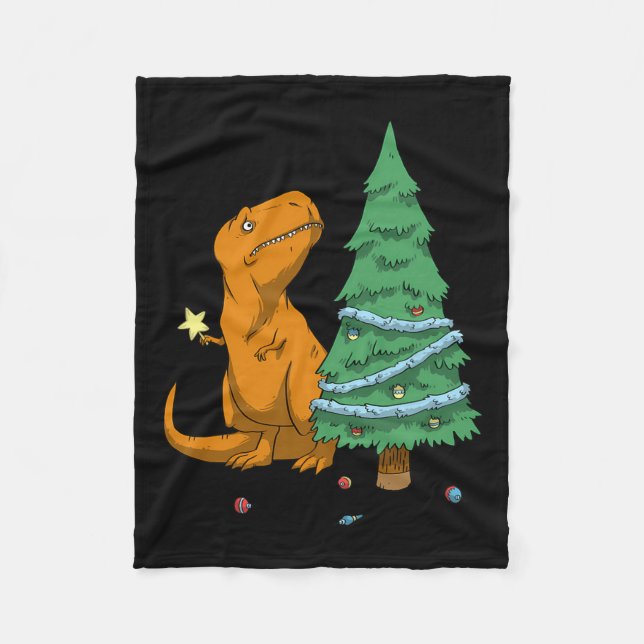 Couverture Polaire Drôle La Lutte Dinosaure Star Tree Lumière Christ (Devant)