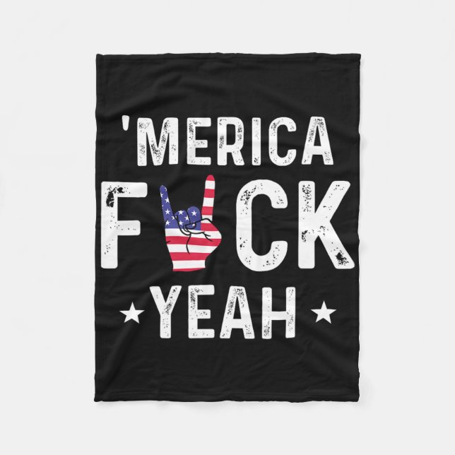 Couverture Polaire Drôle Merica Ouais 4 Juillet  (Devant)