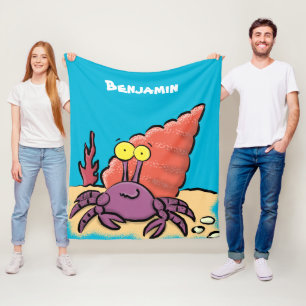 Couverture Polaire Drôle mignon caricature pourpre crabe ermite