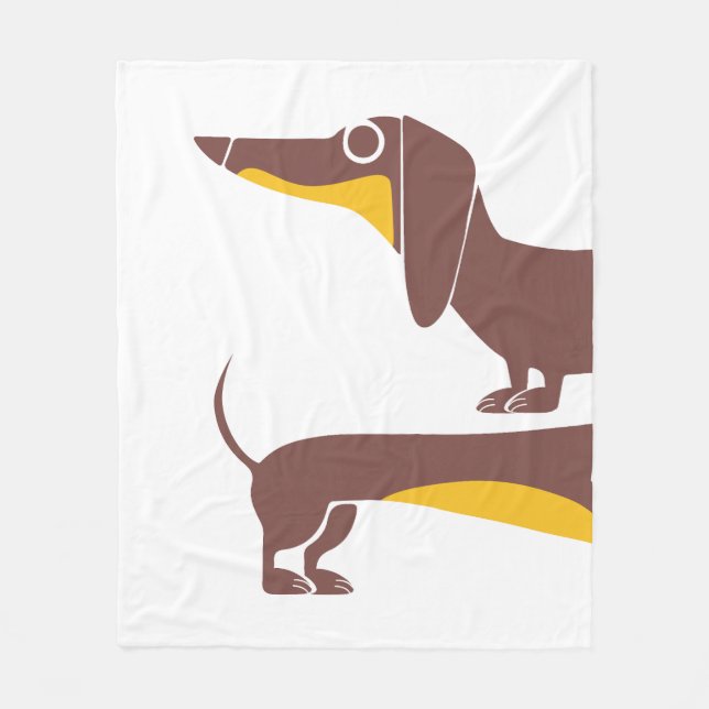 Couverture Polaire Drôle mignon dachshund pour parent chien long (Devant)
