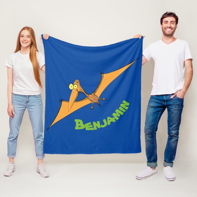 Couverture Polaire Drôle mignon dessin animé de pterodactyle volant o (En situation)