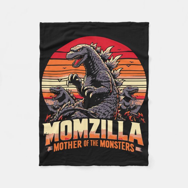 Couverture Polaire Drôle Momzilla Mère des monstres Rétro Anniversair (Devant)
