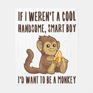 Couverture Polaire Drôle Monkey Boy Lover Citation Cheeky Dit Jote Jo