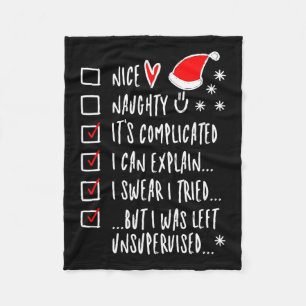 Couverture Polaire Drôle Noël Nice Naughty Liste Je Peux Expliquer -