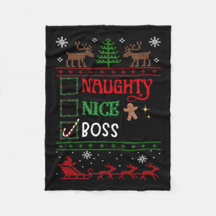 Couverture Polaire Drôle Noël Nice Naughty Liste Noël Boss