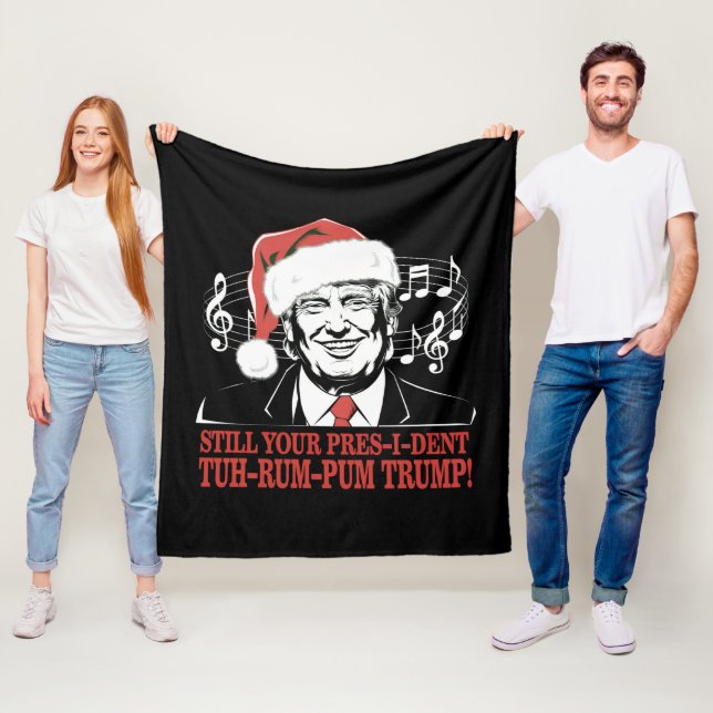 Couverture Polaire Drôle Noël Président Trump Pyjamas Vilains Noël (En situation)
