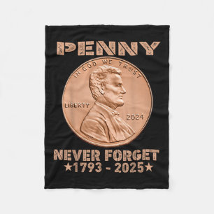 Couverture Polaire Drôle N'Oubliez Jamais Penny Coin 1 Cent Retro 202