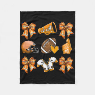 Couverture Polaire Drôle Orange Cheer Coquette Football Maman Femmes
