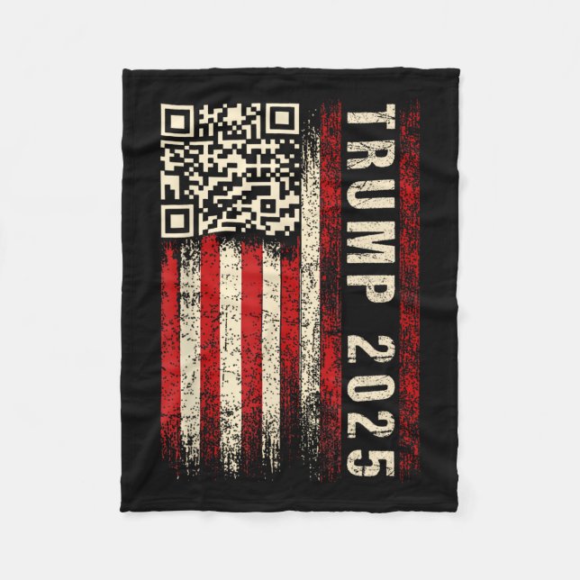 Couverture Polaire Drôle Qr Donald Trump Dancing 4745 Code Vidéo (Devant)