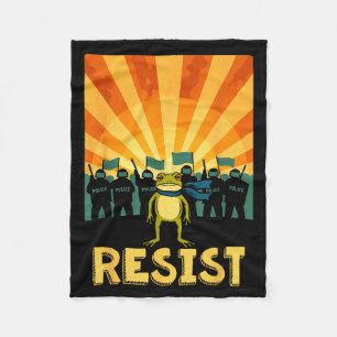 Couverture Polaire Drôle Résister Grenouille de Portland Protestation