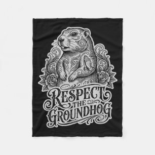 Couverture Polaire Drôle Respecter La Marmotte Dans Le Style Jour De 