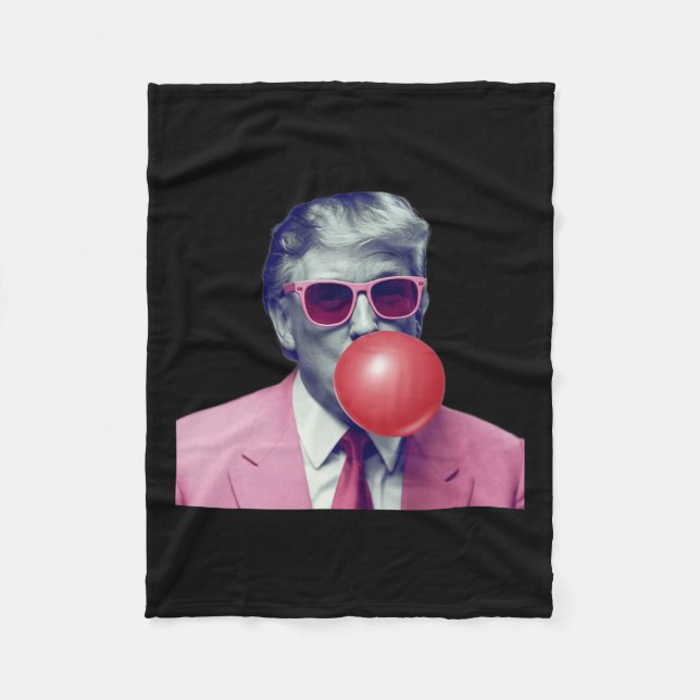 Couverture Polaire Drôle rose Donald Trump Bubble Gum Yum Tee (Devant)