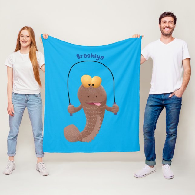 Couverture Polaire Drôle sauter boudskipper poisson dessin animé (En situation)