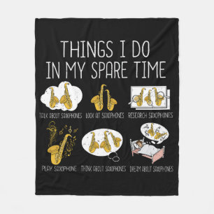 Couverture Polaire Drôle Saxophone Lecteur Cadeaux Hommes Jazz Musiqu