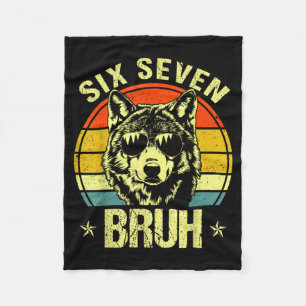 Couverture Polaire Drôle Six Sept Bruh 6 7 Loup Mème Enfants Garçons