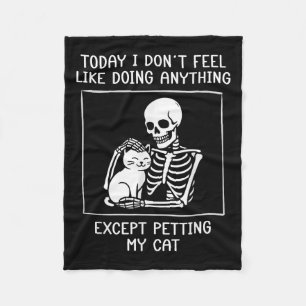 Couverture Polaire Drôle Skeleton Pet Chat Lazy Halloween Chat Love