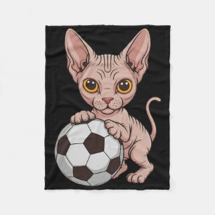Couverture Polaire Drôle Sphynx Footballeuse Fille Qui Aime Les Chats