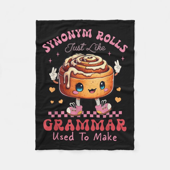 Couverture Polaire Drôle Synonyme Rolls Blague Cinnamon Rolls Grammar (Devant)