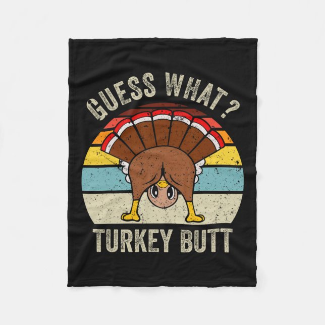 Couverture Polaire Drôle Thanksgiving Devine Ce Que Turquie Butt Mens (Devant)