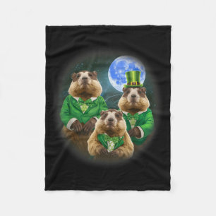 Couverture Polaire Drôle Trois Marmotte Lune 3 Tête de Marmotte St Pa