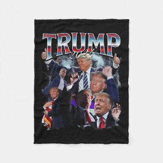 Couverture Polaire Drôle Trump 2024 Campagne 90s Rap Trendy Bootleg