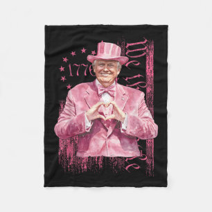 Couverture Polaire Drôle Trump 45 47 Président Coeur forme rose