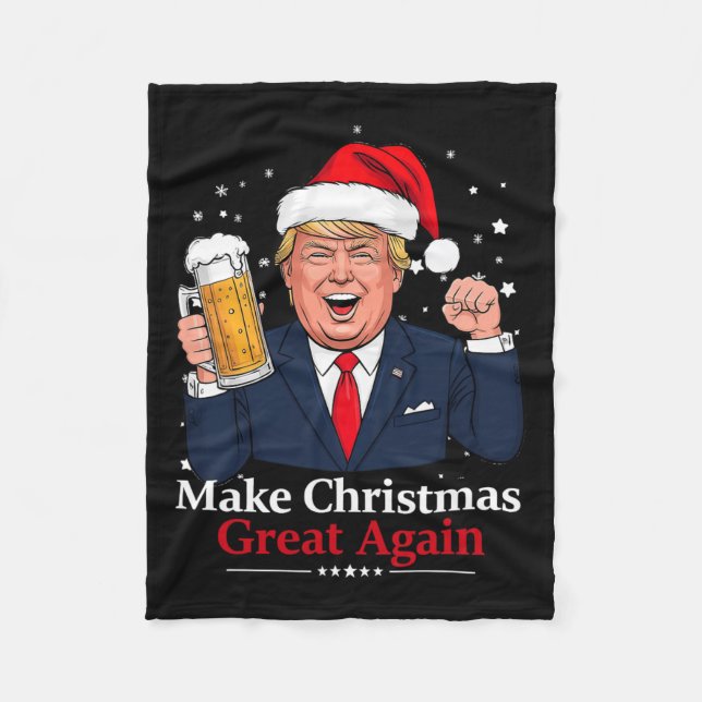 Couverture Polaire Drôle Trump Boisson Beer (Devant)