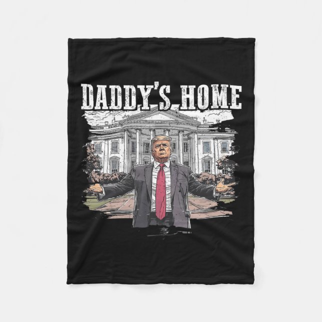 Couverture Polaire Drôle Trump Daddy’s Home Maison Blanche 2024 (Devant)