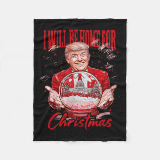 Couverture Polaire Drôle Trump Je serai à la maison pour Noël 2024