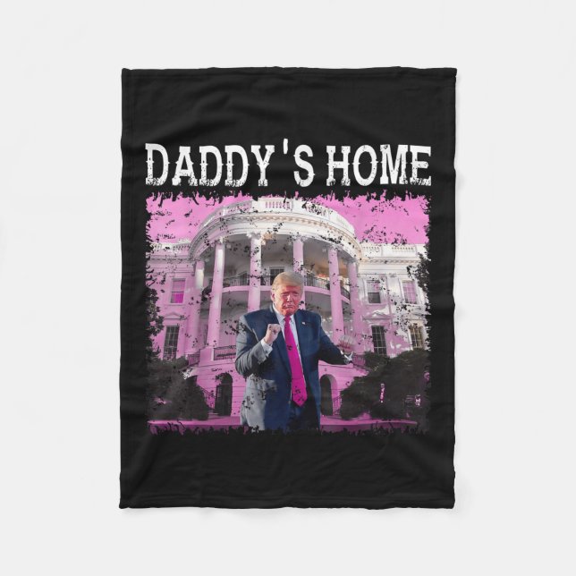 Couverture Polaire Drôle Trump Pink Daddys Home, Trump 2024 Take (Devant)