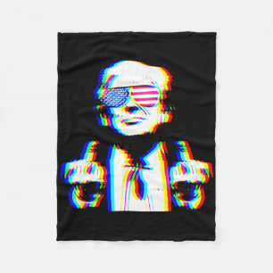 Couverture Polaire Drôle Trump Psychédélique Edm Tripant Vaporwave Te