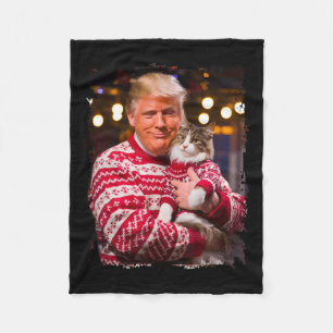 Couverture Polaire Drôle Trump Sweater de Noël pour les Noël Amoureux