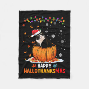 Couverture Polaire Drôle Tuxedo Chat sur Citrouille Hallothanksmas Ha