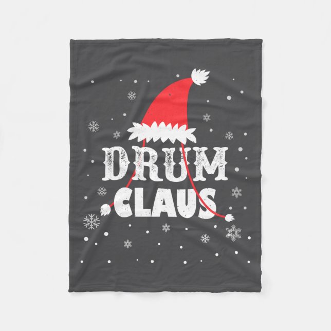 Couverture Polaire Drum Claus Santa Christmas Drummer Long Sleeve  (Devant)