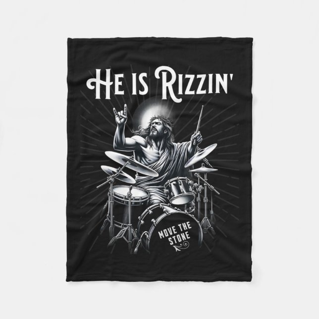 Couverture Polaire Drum Percussion Drôle Rizz Il Est Rizzin Jesus Dru (Devant)