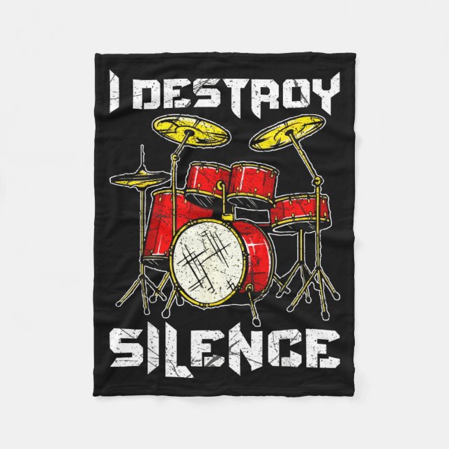 Couverture Polaire Drum Percussionist Drummers I Destroy Silence Drum (Devant)