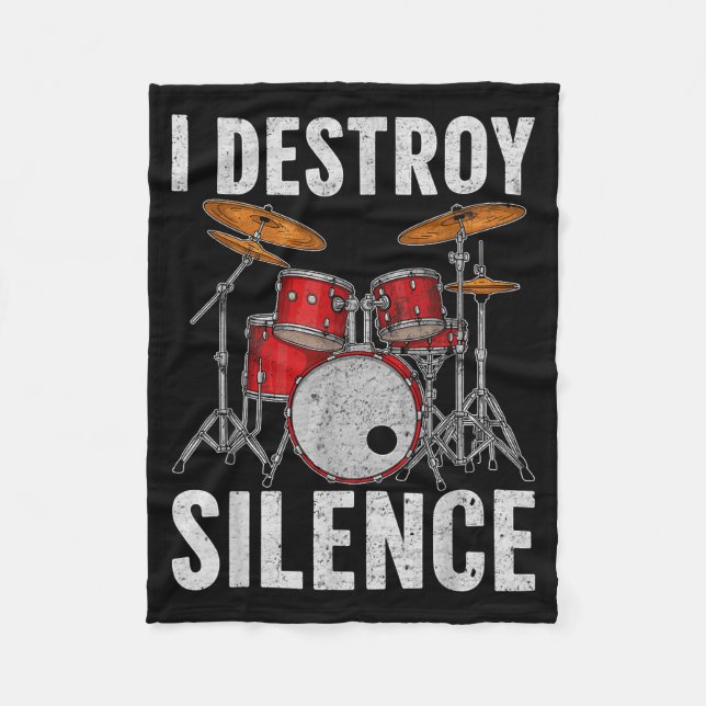 Couverture Polaire Drum Percussionist Drummers I Destroy Silence Drum (Devant)