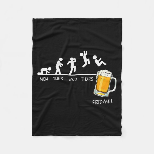 Couverture Polaire Drunkard drôle de stickman sautant Bière Jours de  (Devant)