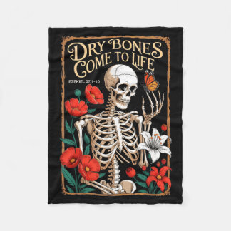 Couverture Polaire Dry Bones Come to Life Skeleton Floral Ezekiel